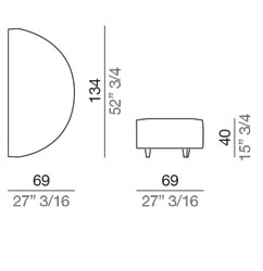 Mussi Shervin Sofa Pouf Circular Terminal - TC69_134