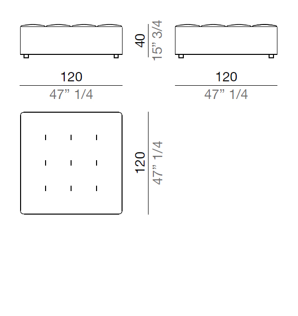Mussi Isola Sofa Seat Element 120 cm - PF120