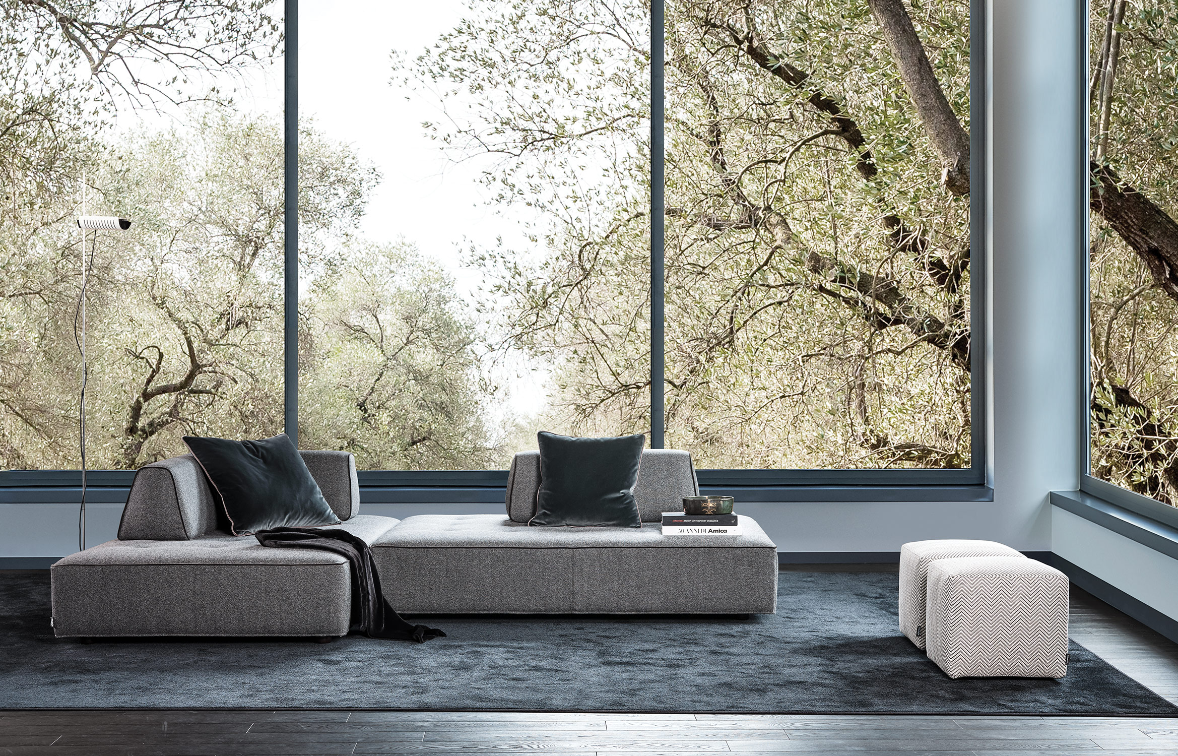 Isola sofa and Dama pouf