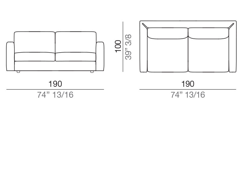 Modena Design Sofa 190 cm - D190
