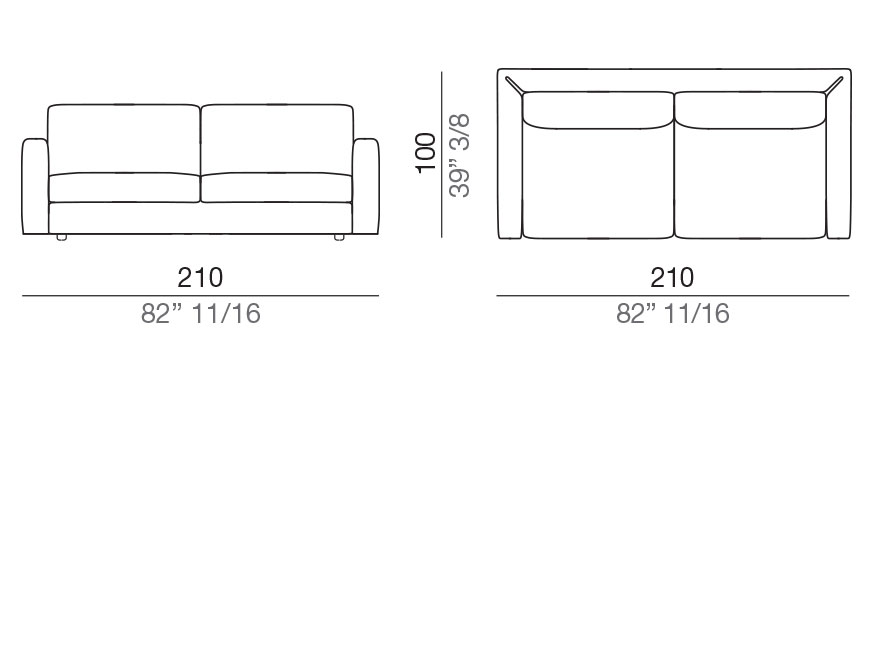 Modena Design Sofa 210 cm - D210