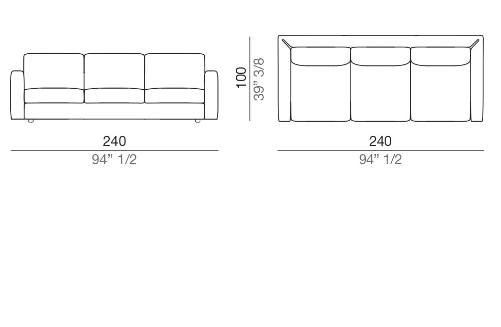 Modena Design Sofa 240 cm - D3_240