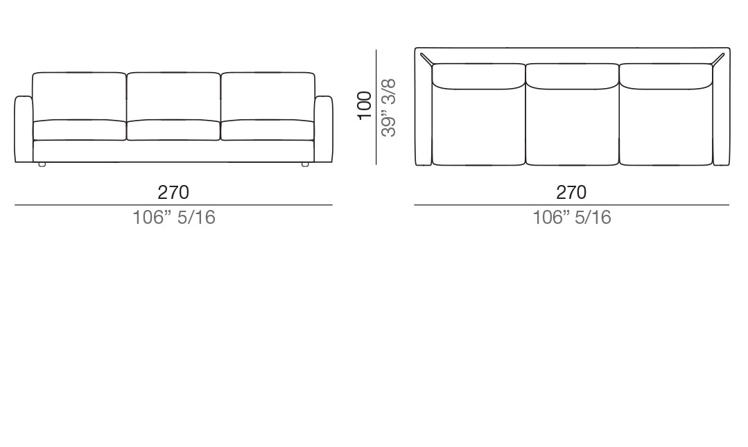 Modena Design Sofa 270 cm - D3_270