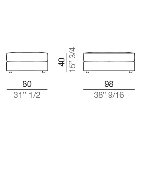 Modena Design Sofa Pouf 80x98 cm - PF80_98