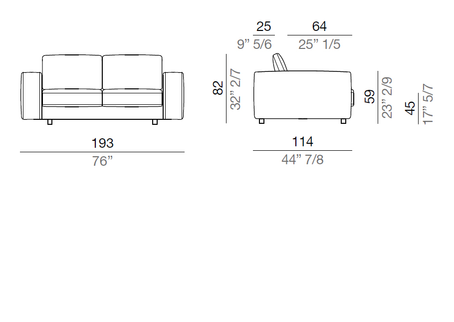 Mussi Sinfonia Sofa 193 cm - D193