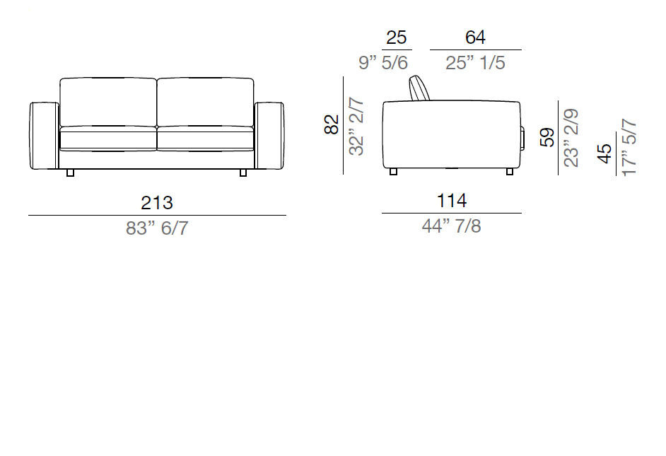 Mussi Sinfonia Sofa 213 cm - D213