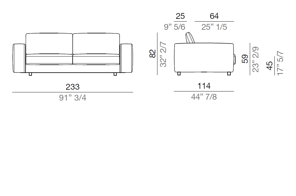 Mussi Sinfonia Sofa 233 cm - D233