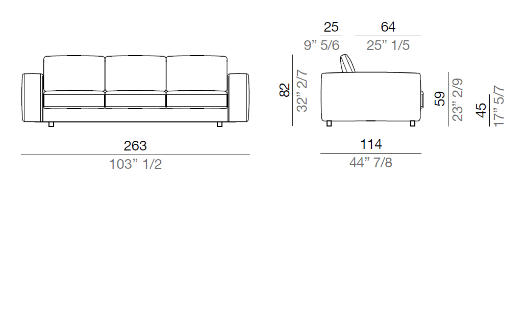 Mussi Sinfonia Sofa 233 cm - D233