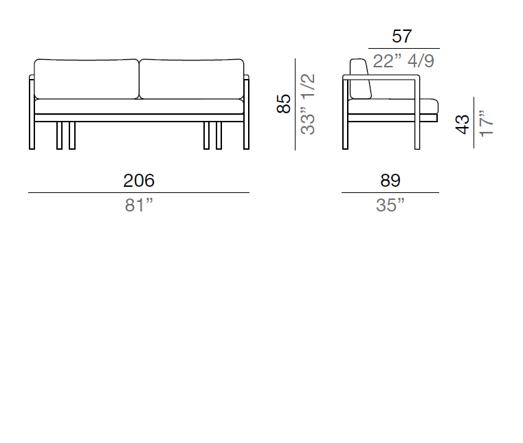 Mussi Twin Single sofa bed 206 cm - DL206
